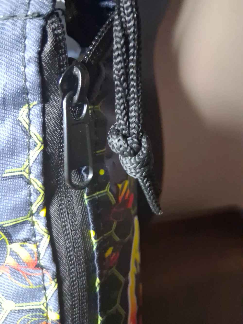 Men’s Packable Sling Bag - Navy with Yellow & Red